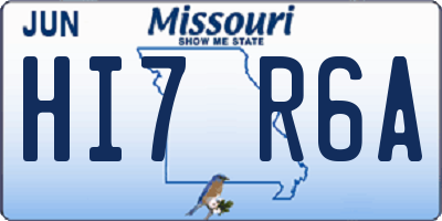 MO license plate HI7R6A