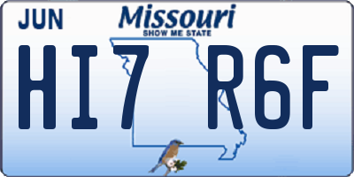 MO license plate HI7R6F