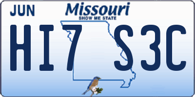 MO license plate HI7S3C