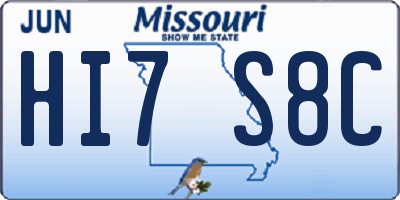 MO license plate HI7S8C