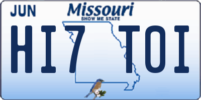 MO license plate HI7T0I