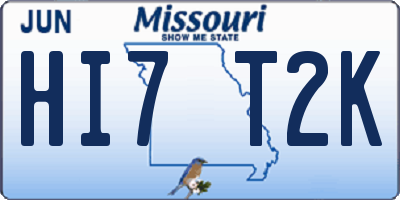 MO license plate HI7T2K