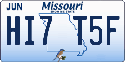 MO license plate HI7T5F