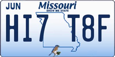MO license plate HI7T8F