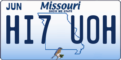 MO license plate HI7U0H