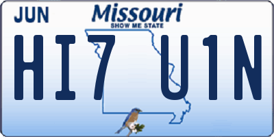 MO license plate HI7U1N