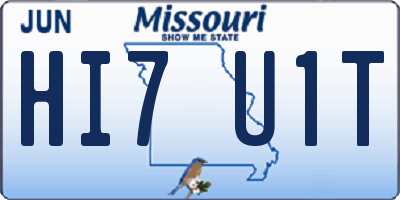 MO license plate HI7U1T