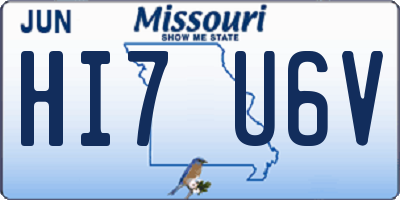 MO license plate HI7U6V