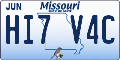 MO license plate HI7V4C