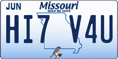 MO license plate HI7V4U