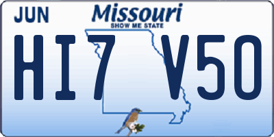 MO license plate HI7V5O