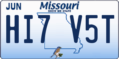 MO license plate HI7V5T