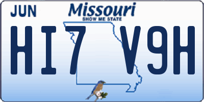 MO license plate HI7V9H