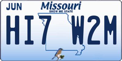 MO license plate HI7W2M