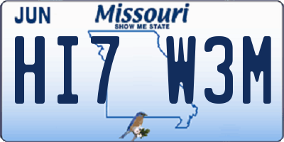MO license plate HI7W3M