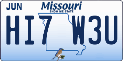 MO license plate HI7W3U