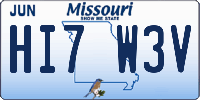 MO license plate HI7W3V