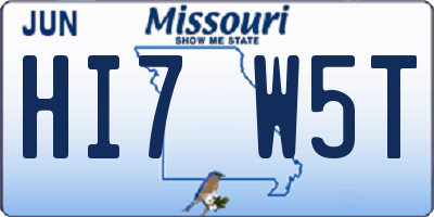 MO license plate HI7W5T