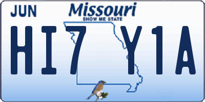 MO license plate HI7Y1A