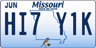 MO license plate HI7Y1K