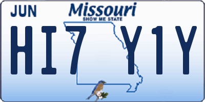 MO license plate HI7Y1Y