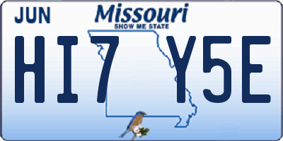 MO license plate HI7Y5E