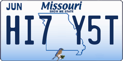 MO license plate HI7Y5T