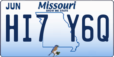 MO license plate HI7Y6Q