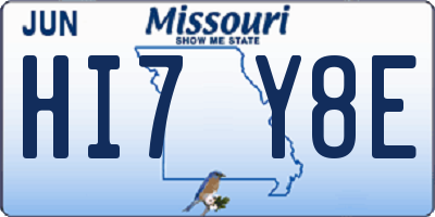 MO license plate HI7Y8E