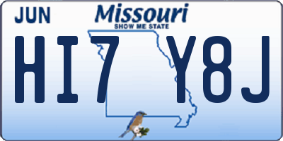 MO license plate HI7Y8J