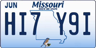 MO license plate HI7Y9I