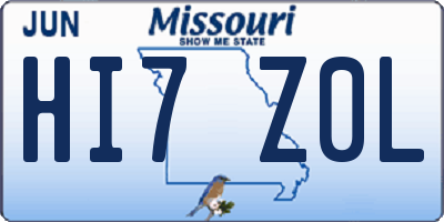 MO license plate HI7Z0L