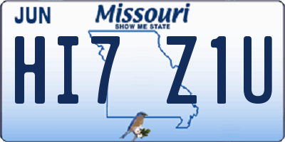 MO license plate HI7Z1U