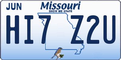 MO license plate HI7Z2U