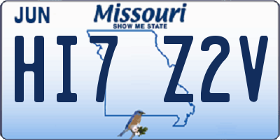 MO license plate HI7Z2V