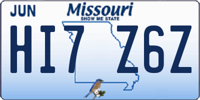 MO license plate HI7Z6Z