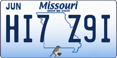 MO license plate HI7Z9I