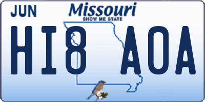 MO license plate HI8A0A