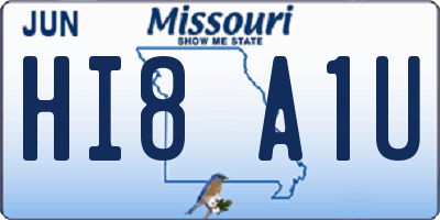 MO license plate HI8A1U