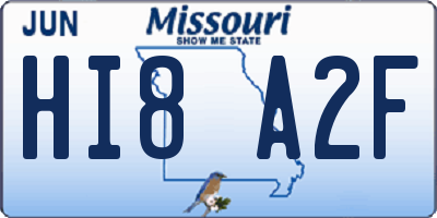 MO license plate HI8A2F
