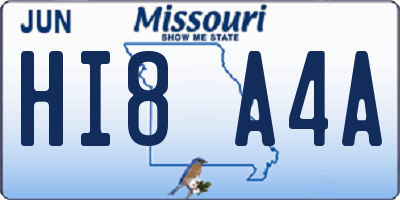 MO license plate HI8A4A