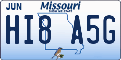 MO license plate HI8A5G