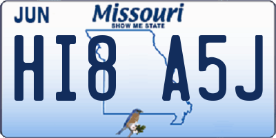 MO license plate HI8A5J