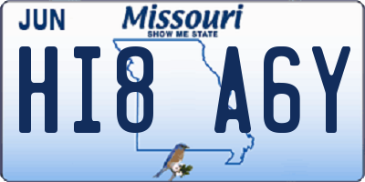 MO license plate HI8A6Y