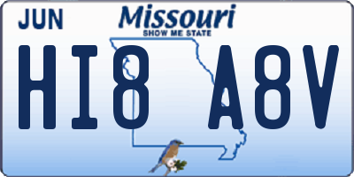 MO license plate HI8A8V