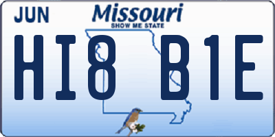 MO license plate HI8B1E