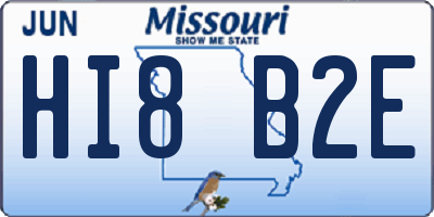 MO license plate HI8B2E