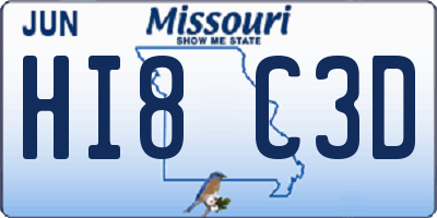 MO license plate HI8C3D