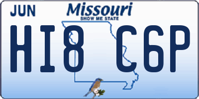 MO license plate HI8C6P