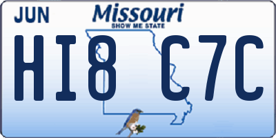 MO license plate HI8C7C